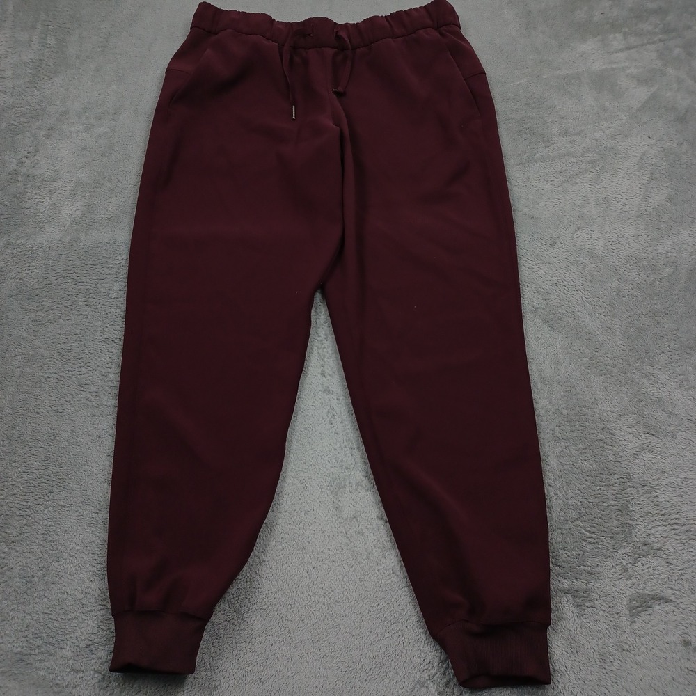 Lululemon Pants Womens 10 Red Activewear Pockets Casual Preppy On The Fly Jogger
